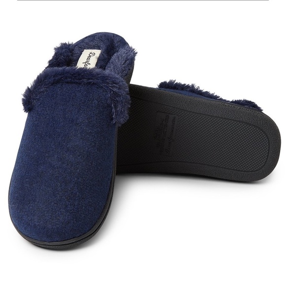 DEARFOAMS Mule Slippers Shoes Peacoat Blue Memory Foam Footbed Indoor Outdoor - Picture 6 of 8